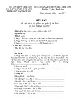 BIÊN BẢN Về việc kiểm tra, giám sát quản lý ủy thác với 06 tổ TK VV năm 2017