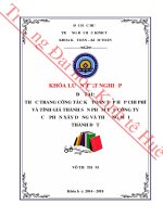 Thực trạng công tác kế toán tập hợp chi phí và tính giá thành sản phẩm tại công ty cổ phần xây dựng và thương mại thành đạt 
