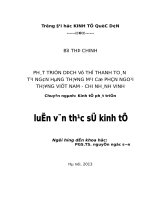 PHÁT TRIỂN DỊCH VỤ THẺ THANH TOÁN TẠI NGÂN HÀNG THƯƠNG MẠI CỔ PHẦN NGOẠI THƯƠNG VIỆT NAM - CHI NHÁNH VINH