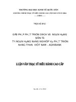 Giải pháp phát triển Dịch vụ Ngân hàng Điện tử tại Ngân hàng Nông nghiệp và Phát triển Nông thôn Việt Nam - Agribank