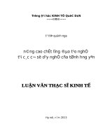 Nâng cao chất lượng đào tạo nghề tại các cơ sở dạy nghề của tỉnh Hưng Yên