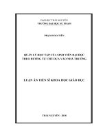 Quản lý học tập của  sinh viên đại học theo hướng tự chủ dựa vào nhà trường (full)