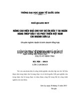 Nâng cao hiệu quả cho vay dự án đầu tư tại Ngân hàng TMCP Đầu tư và Phát triển Việt nam - Chi nhánh Sơn La