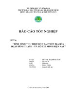 TÌNH HÌNH THU THUẾ ĐẤT ĐAI TRÊN ĐỊA BÀN QUẬN BÌNH THẠNH  TP. HỒ CHÍ MINH HIỆN NAY