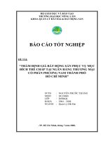 THẨM ĐỊNH GIÁ BẤT ĐỘNG SẢN PHỤC VỤ MỤC ĐÍCH THẾ CHẤP TẠI NGÂN HÀNG THƯƠNG MẠI CỔ PHẦN PHƯƠNG NAM THÀNH PHỐ HỒ CHÍ MINH