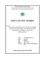 ỨNG DỤNG MAPINFO XÂY DỰNG HỆ THỐNG THÔNG TIN BẤT ĐỘNG SẢN TRÊN ĐỊA BÀN THỊ TRẤN LÁI THIÊU, THUẬN AN, BÌNH DƯƠNG
