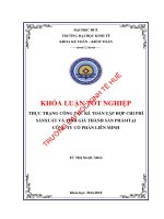 Thực trạng công táckế toán tập hợp chi phí sản xuất và tính giá thành sản phẩm tại công ty cổ phần liên minh 