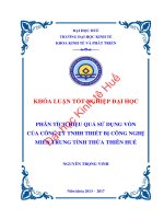 Phân tích hiệu quả sử dụng vốn của công ty TNHH thiết bị công nghệ miền trung tỉnh thừa thiên huế 