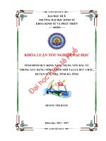 Tình hình huy động và sử dụng vốn đầu tư trong xây dựng nông thôn mới tại xã đức châu huyện đức thọ tỉnh hà tĩnh 