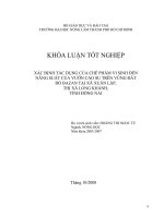 XÁC ĐỊNH TÁC DỤNG CỦA CHẾ PHẨM VI SINH ĐẾN NĂNG SUẤT CỦA VƯỜN CAO SU TRÊN VÙNG ĐẤT ĐỎ BAZAN TẠI XÃ XUÂN LẬP, THỊ XÃ LONG KHÁNH, TỈNH ĐỒNG NAI