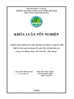 NGHIÊN CỨU HỆ THỐNG XỬ LÝ NƯỚC THẢI THỦY SINH HỌC TỪNG MẺ SBR CTY CỔ PHẨN HÙNG VƯƠNG KCN TÂN TẠO