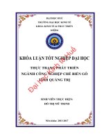 Thực trạng phát triển ngành công nghiệp chế biến gỗ tỉnh quảng trị 