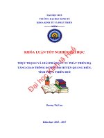Thực trạng và giải pháp đầu tư phát triển hạ tầng giao thông đường bộ huyện quảng điền, tỉnh thừa thiên huế 