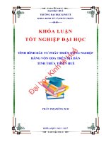 Tình hình đầu tư phát triển nông nghiệp bằng vốn ODA trên địa bàn tỉnh thừa thiên huế 