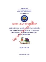 Khảo sát mức độ hài lòng của người dân đối với chất lượng dịch vụ vệ sinh môi trường của xí nghiệp môi trường bắc sông hương 