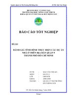 ĐÁNH GIÁ TÌNH HÌNH THỰC HIỆN CÁC DỰ ÁN NHÀ Ở TRÊN ĐỊA BÀN QUẬN 9 THÀNH PHỐ HỒ CHÍ MINH