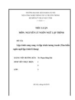 Tiểu luận Nguyên lý các Ngôn ngữ lập trình  Lập trinh song song và lập trình tương tranh  Ngôn ngữ lập trình Erlang  Bản doc