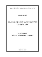 Quản lý chi ngân sách nhà nước tỉnh Đắk Lắk