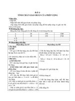 Giáo án Toán 4 chương 2 bài 1: Tính chất giao hoán của phép cộng