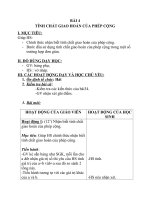 Giáo án Toán 4 chương 2 bài 1: Tính chất giao hoán của phép cộng