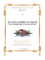 kỹ năng nghiên cứu hồ sơ vụ án dân sự của luật sư