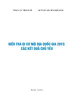 ĐIỀU TRA DI CƯ NỘI ĐỊA QUỐC GIA 2015: CÁC KẾT QUẢ CHỦ YẾU