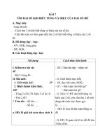 Giáo án Toán 4 chương 2 bài 1: Tìm hai số khi biết tổng và hiệu của hai số đó