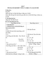 Giáo án Toán 4 chương 2 bài 1: Tìm hai số khi biết tổng và hiệu của hai số đó