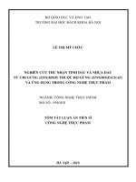 Nghiên cứu thu nhận tinh dầu và nhựa dầu từ chi gừng (zingiber) thuộc họ gừng (zingiberaceae) và ứng dụng vào công nghệ thực phẩm (tt) 