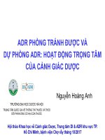 ADR PHÒNG TRÁNH ĐƯỢC VÀ DỰ PHÒNG ADR: HOẠT ĐỘNG TRỌNG TÂM CỦA CẢNH GIÁC DƯỢC - Nguyễn Hoàng Anh