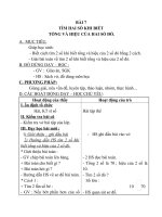 Giáo án Toán 4 chương 2 bài 1: Tìm hai số khi biết tổng và hiệu của hai số đó