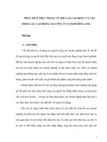 Phân tích thực trạng về thù lao lao động và tạo động lực lao động tại công ty cơ khí đông anh 