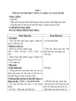 Giáo án Toán 4 chương 2 bài 1: Tìm hai số khi biết tổng và hiệu của hai số đó