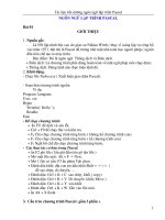 Tài liệu bồi dưỡng ngôn ngữ lập trình pascal