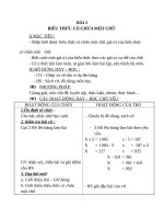 Giáo án Toán 4 chương 1 bài 2: Biểu thức có chứa một chữ