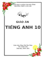 giáo án tiếng anh 10 cơ bản cả năm  soạn chuẩn