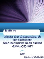 chính sách cổ tức có liên quan đến bất cân xứng thông tin không bằng chứng từ lợi ích về giao dịch của những người của nội bộ công ty 