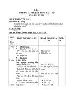 Giáo án Toán 4 chương 5 bài 1: Tìm 2 số khi biết tổng và tỉ của 2 số đó