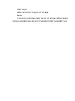 PHƯƠNG PHÁP QUẢN lý HÀNH CHÍNH NHẰM NÂNG CAO HIỆU QUẢ QUẢN lý xã hội ở VIỆT NAM HIỆN NAY