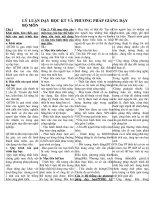 BỘ môn lý LUẬN dạy học KT và PHƯƠNG PHÁP GIẢNG dạy