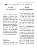 architecture a survey of text question answering system
