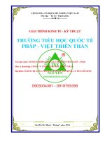 Trường Tiểu học Quốc tế Pháp  Việt Thiên Thần TPHCM 0903034381