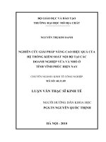 Nghiên cứu giải pháp nâng cao hiệu quả của hệ thống kiểm soát nội bộ tại các doanh nghiệp vừa và nhỏ ở tỉnh Vĩnh Phúc hiện nay
