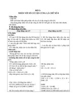 Giáo án Toán 4 chương 2 bài 2: Nhân với số có tận cùng là chữ số 0