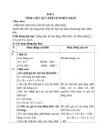 Giáo án Toán 4 chương 2 bài 2: Tính chất kết hợp của phép nhân