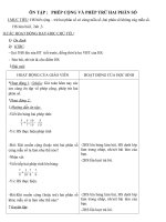 Giáo án Toán 5 chương 1 bài 5: Ôn tập Phép cộng và phép trừ hai phân số 