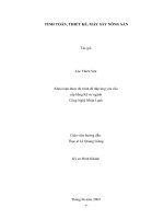 TÍNH TOÁN, THIẾT KẾ, MÁY SẤY NÔNG SẢN