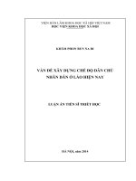 Vấn đề xây dựng chế độ dân chủ nhân dân lào hiện nay ( Luận án tiến sĩ)