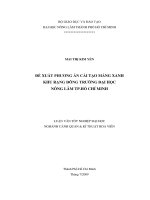 ĐỀ XUẤT PHƯƠNG ÁN CẢI TẠO MẢNG XANH KHU RẠNG ĐÔNG TRƯỜNG ĐẠI HỌC NÔNG LÂM TP.HỒ CHÍ MINH