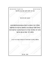 Giải pháp đảm bảo chất lượng các công trình xây dựng trong giai đoạn thi công xây dựng tại ban quản lý dự án đầu tư xây dựng quận bắc từ liêm (tt) 